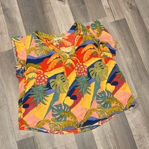 Christian Siriano Multicolor Tropical Blouse